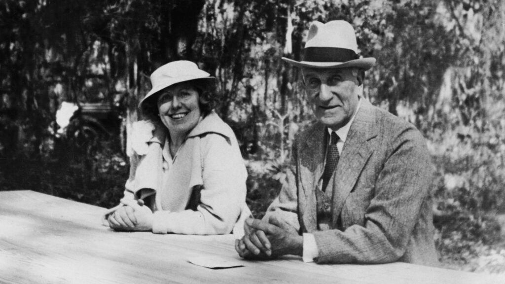 Historical photo of Solomon R. Guggenheim with Hilla von Rebay, early collaborators in founding the Guggenheim Museum.